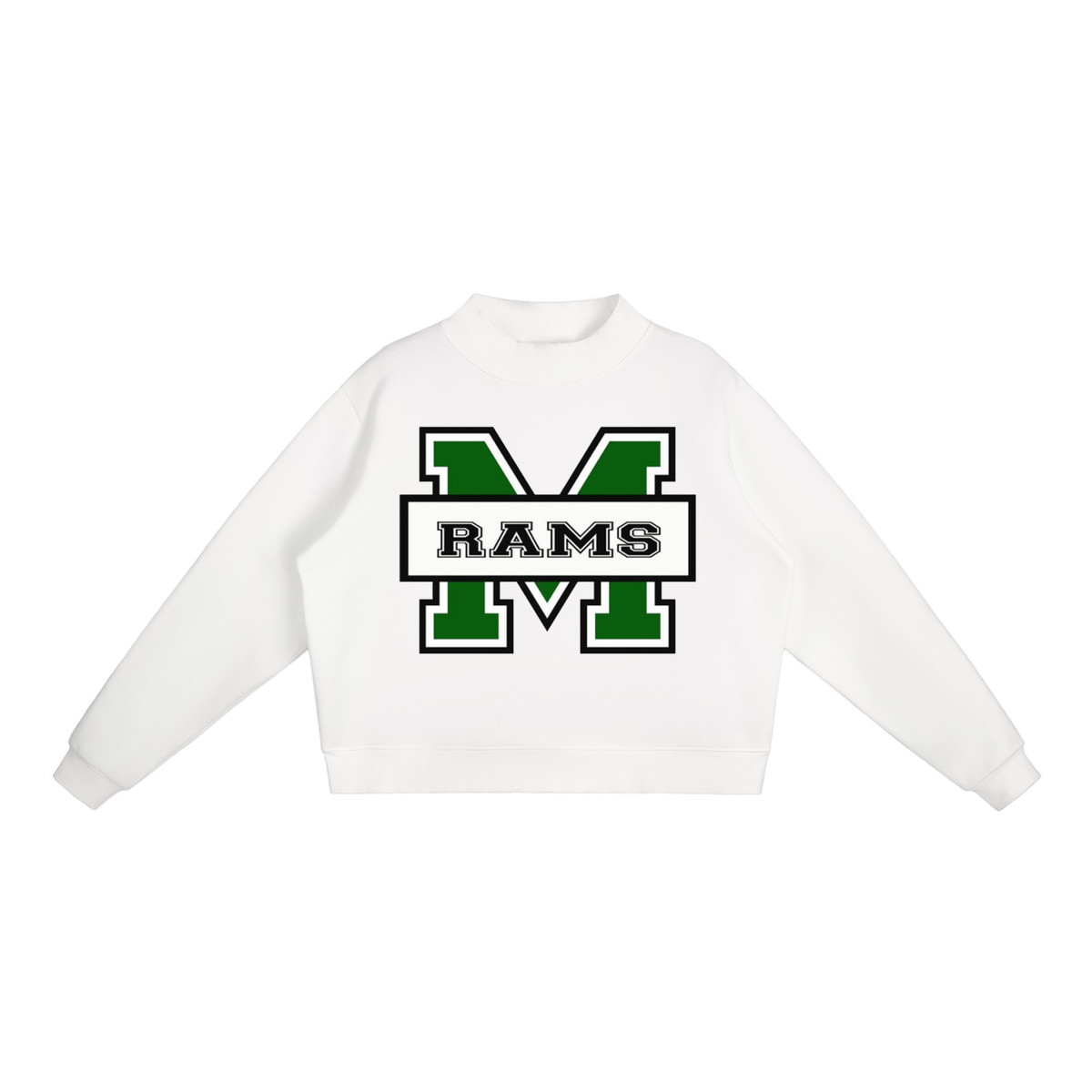 RAMS Essential Fleece Mock-Neck Crew Sweatshirt