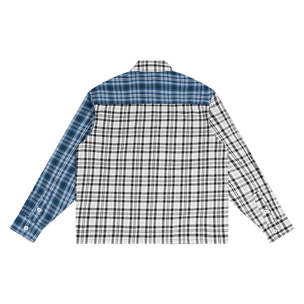 HHHC Unisex Oversized Plaid Color Block Shirt