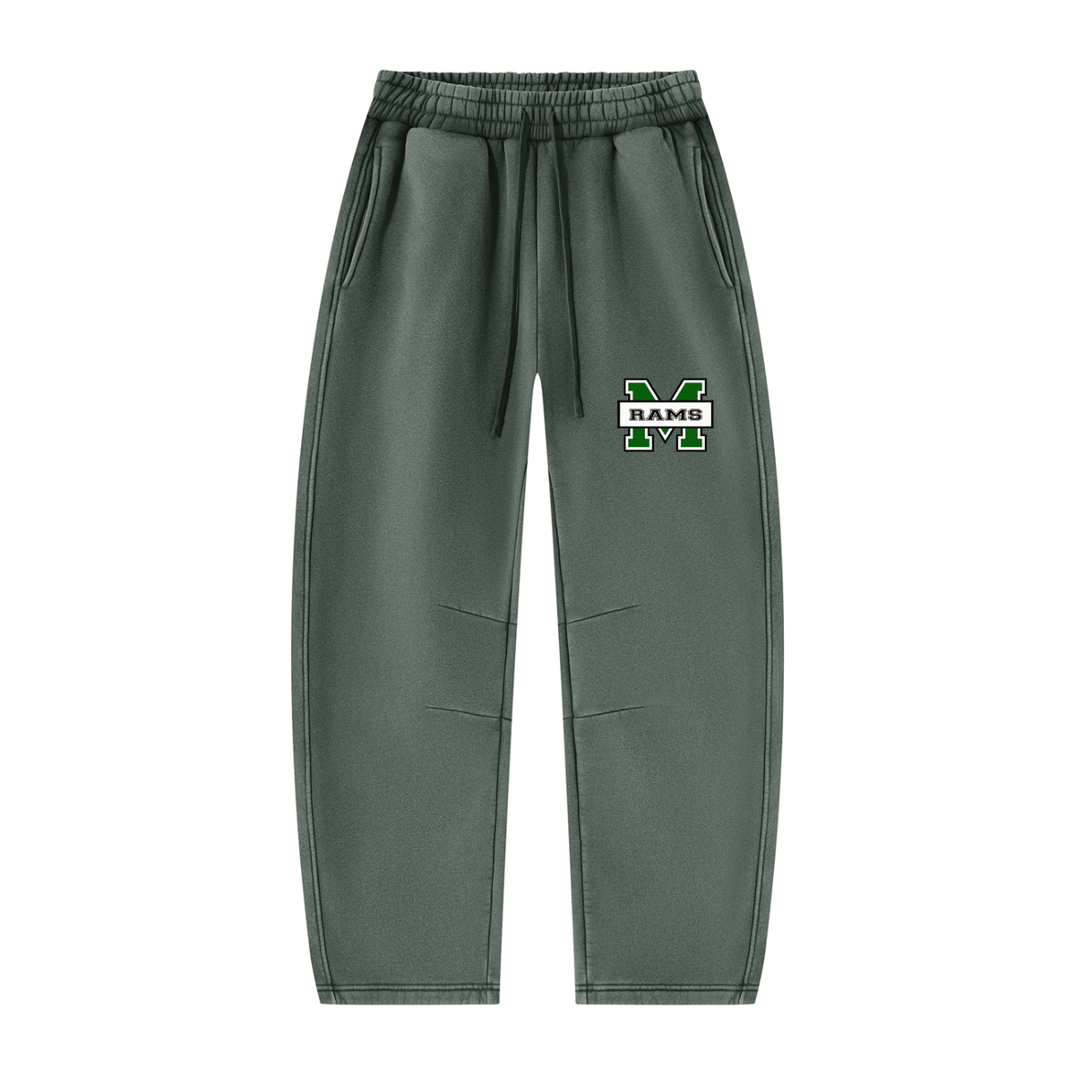 RAMS Unisex Vintage Wash Barrel Leg Fleece Sweatpants