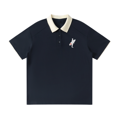 Solo Contrast Collar Raglan Polo Shirt