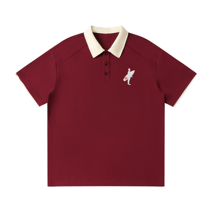 Solo Contrast Collar Raglan Polo Shirt