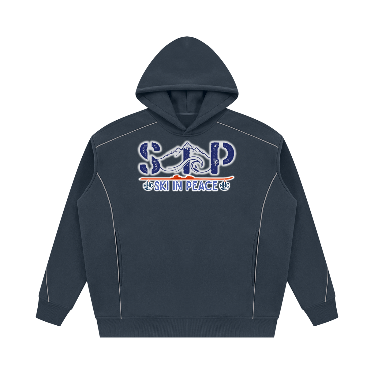 SIP Unisex Oversized Piping Fleece Hoodie