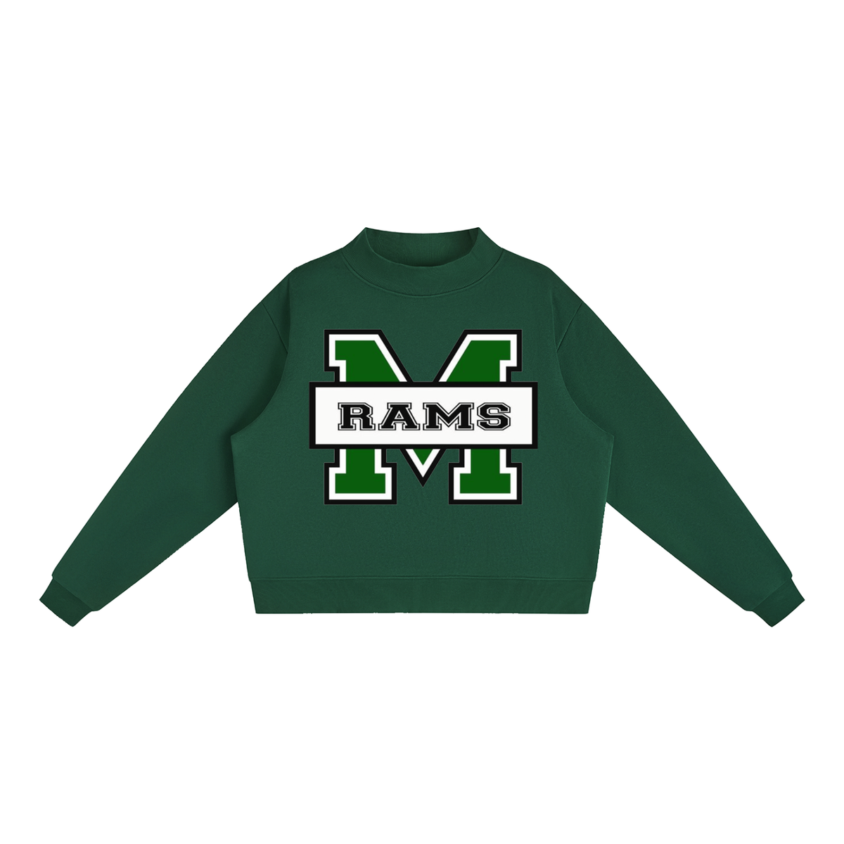 Marshfield Rams Essential Fleece Mock-Neck Crew Sweatshirt