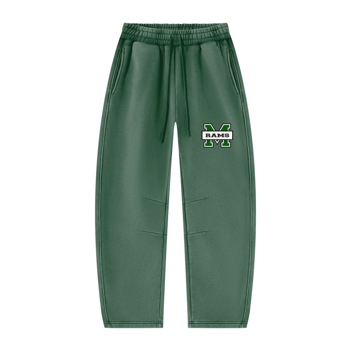 RAMS Unisex Vintage Wash Barrel Leg Fleece Sweatpants