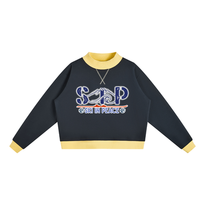 Women’s Mock Neck Ski in Peace Crewneck Sweatshirt