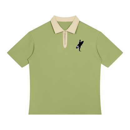 Solo Polo Unisex Color Block Quarter-Zip Polo Shirt