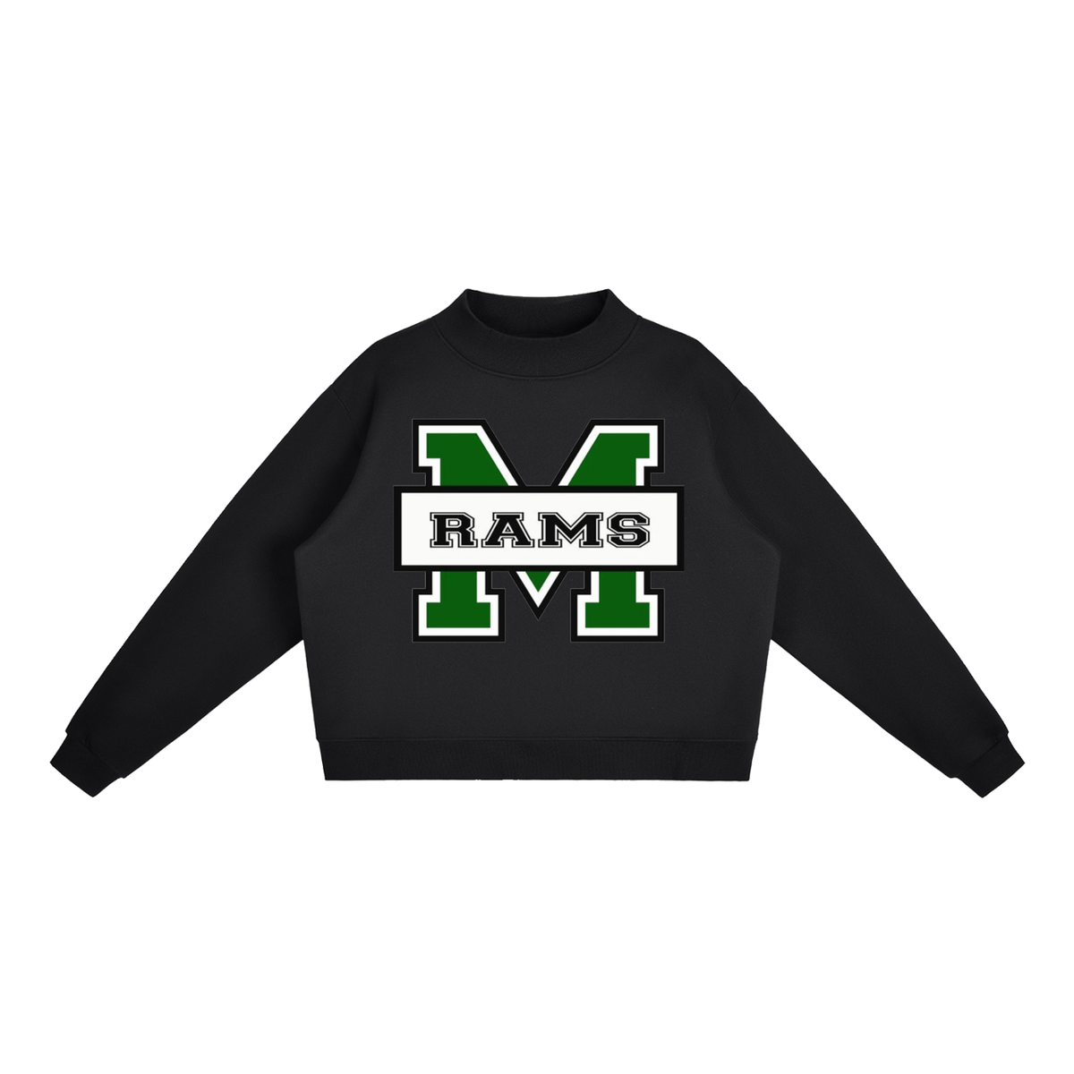 Marshfield Rams Essential Fleece Mock-Neck Crew Sweatshirt