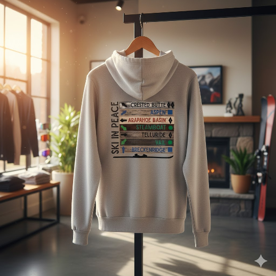 Ski in Peace Colorado Difficulty - Premium Full Zip Hood (NJA) - Bella Canvas