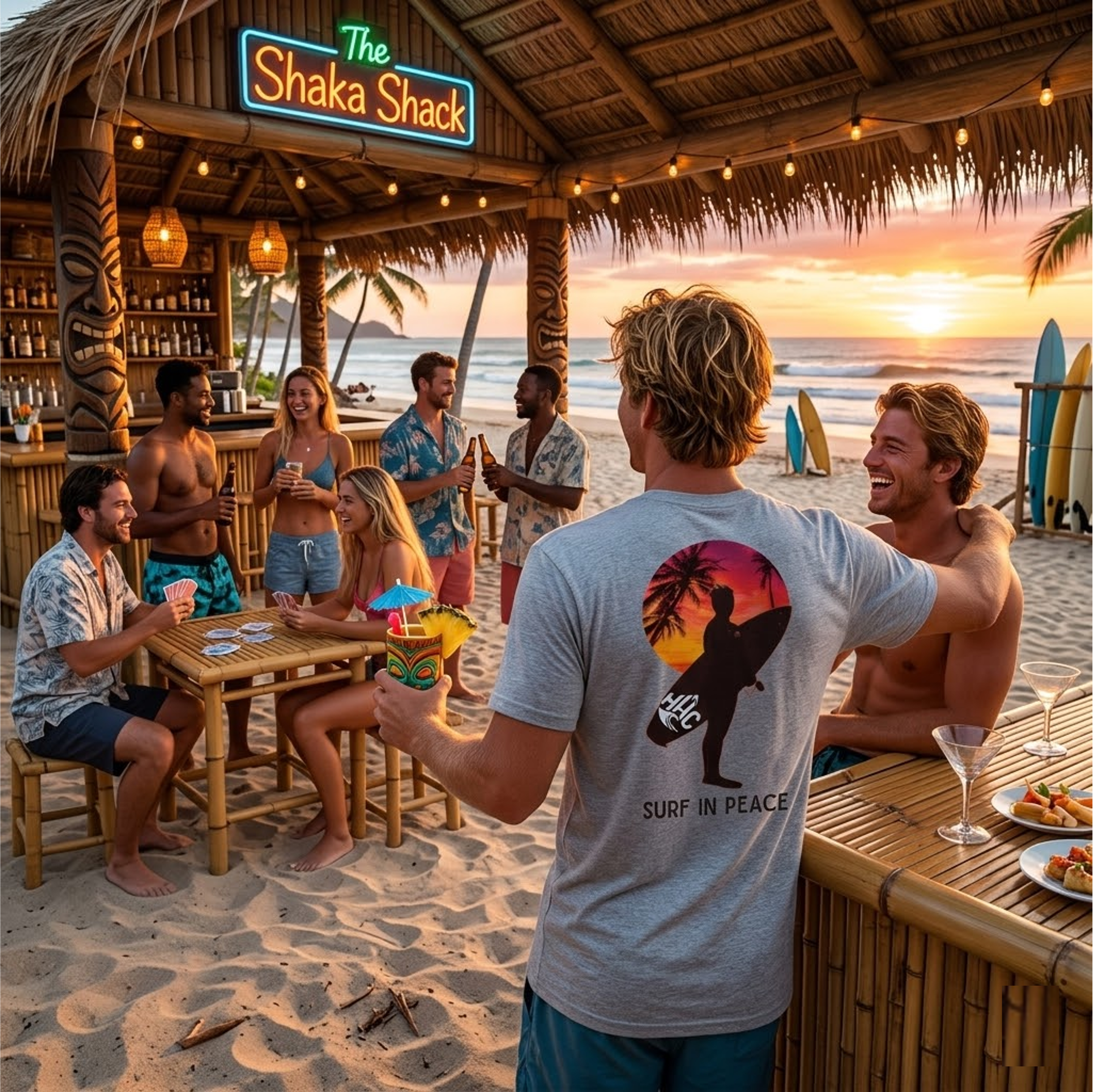 Solo Surfer Sunset Back (NJA) - Next Level