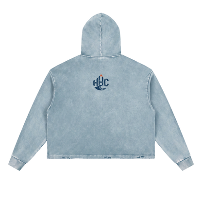 SIP Vintage Washed Frayed-Hem Hoodie