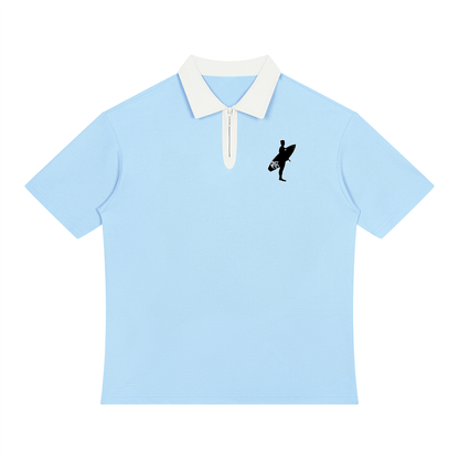 Solo Polo Unisex Color Block Quarter-Zip Polo Shirt