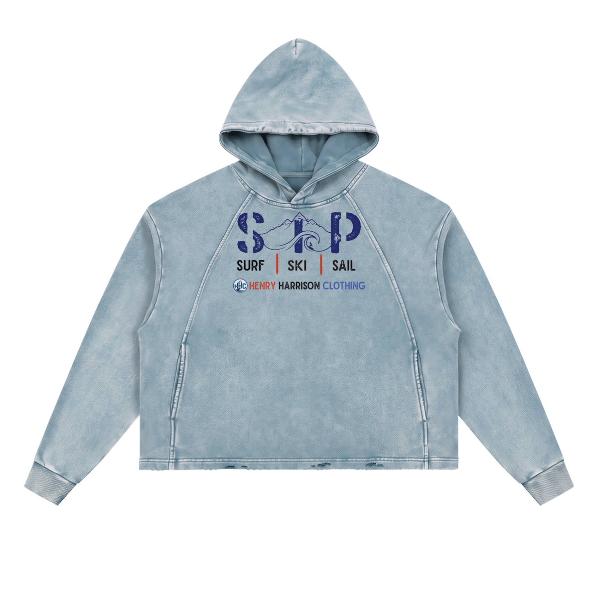 SIP Vintage Washed Frayed-Hem Hoodie
