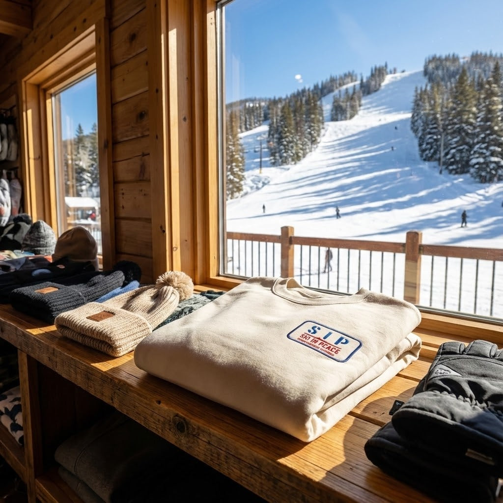 Ski in Peace Embroidered Oversized Heavyweight Sweatshirt - Bella Canvas