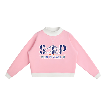 Women’s Mock Neck Ski in Peace Crewneck Sweatshirt