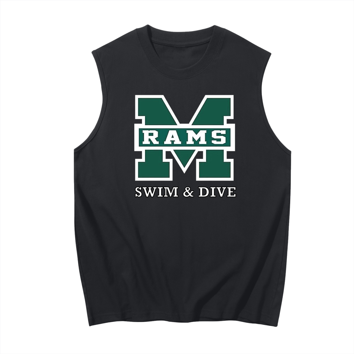 RAMS Black & White Men's Sleeveless Cotton Tank Top