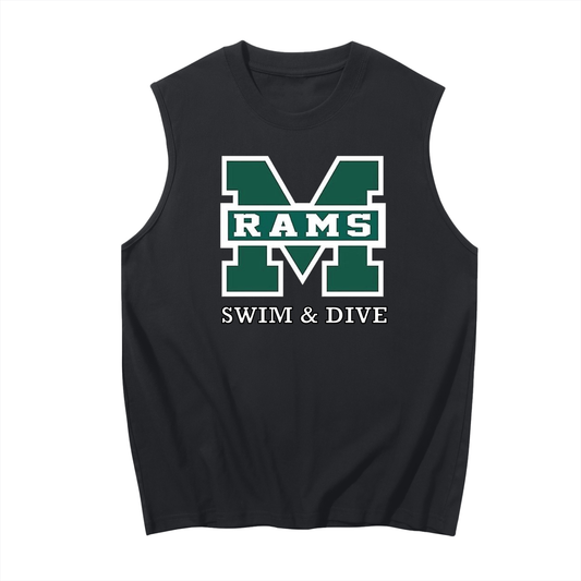 RAMS Black & White Men's Sleeveless Cotton Tank Top