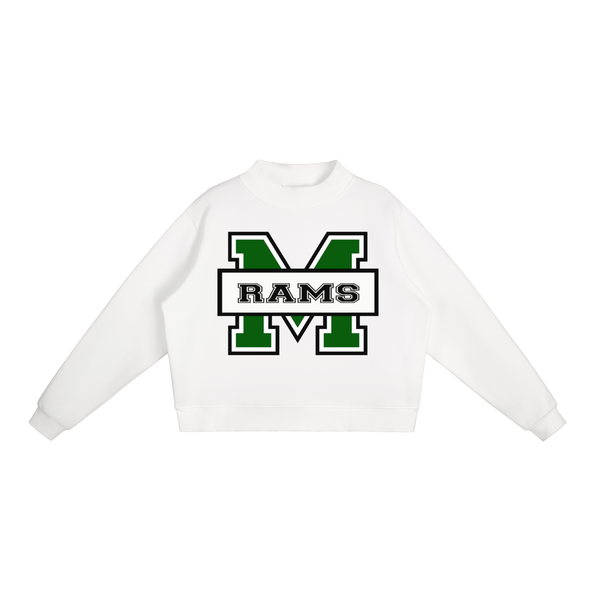 Marshfield Rams Essential Fleece Mock-Neck Crew Sweatshirt