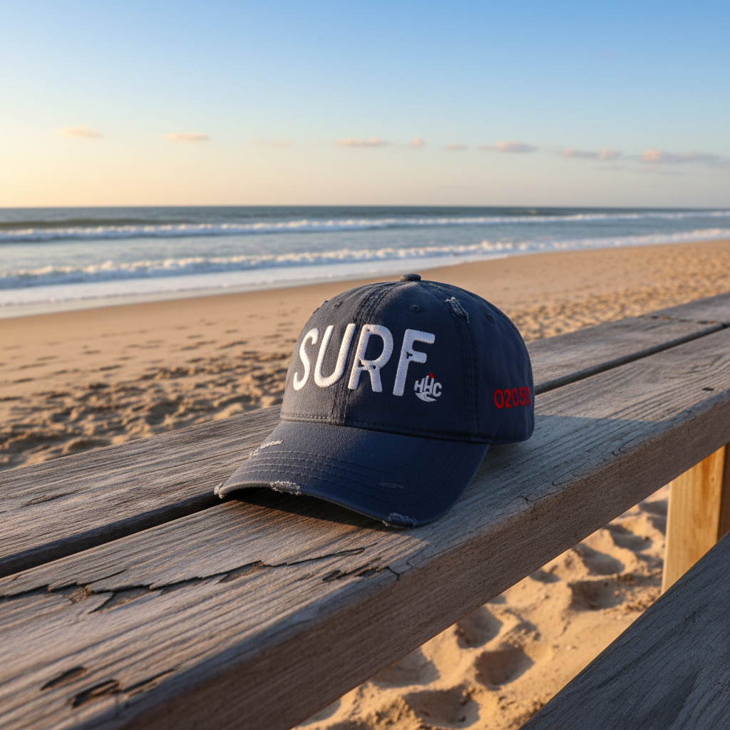Distressed & Embroidered SURF in the 02050 Cap