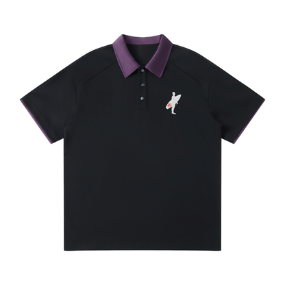 Solo Contrast Collar Raglan Polo Shirt