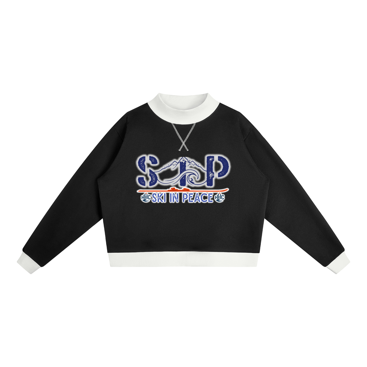 Women’s Mock Neck Ski in Peace Crewneck Sweatshirt